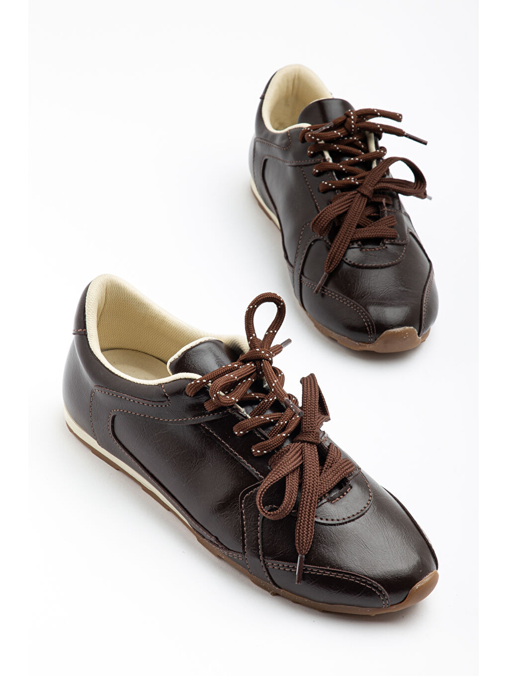 Kahverengi RS05 Günlük Ortopedik Kadın Sneaker Spor Ayakkabı-1