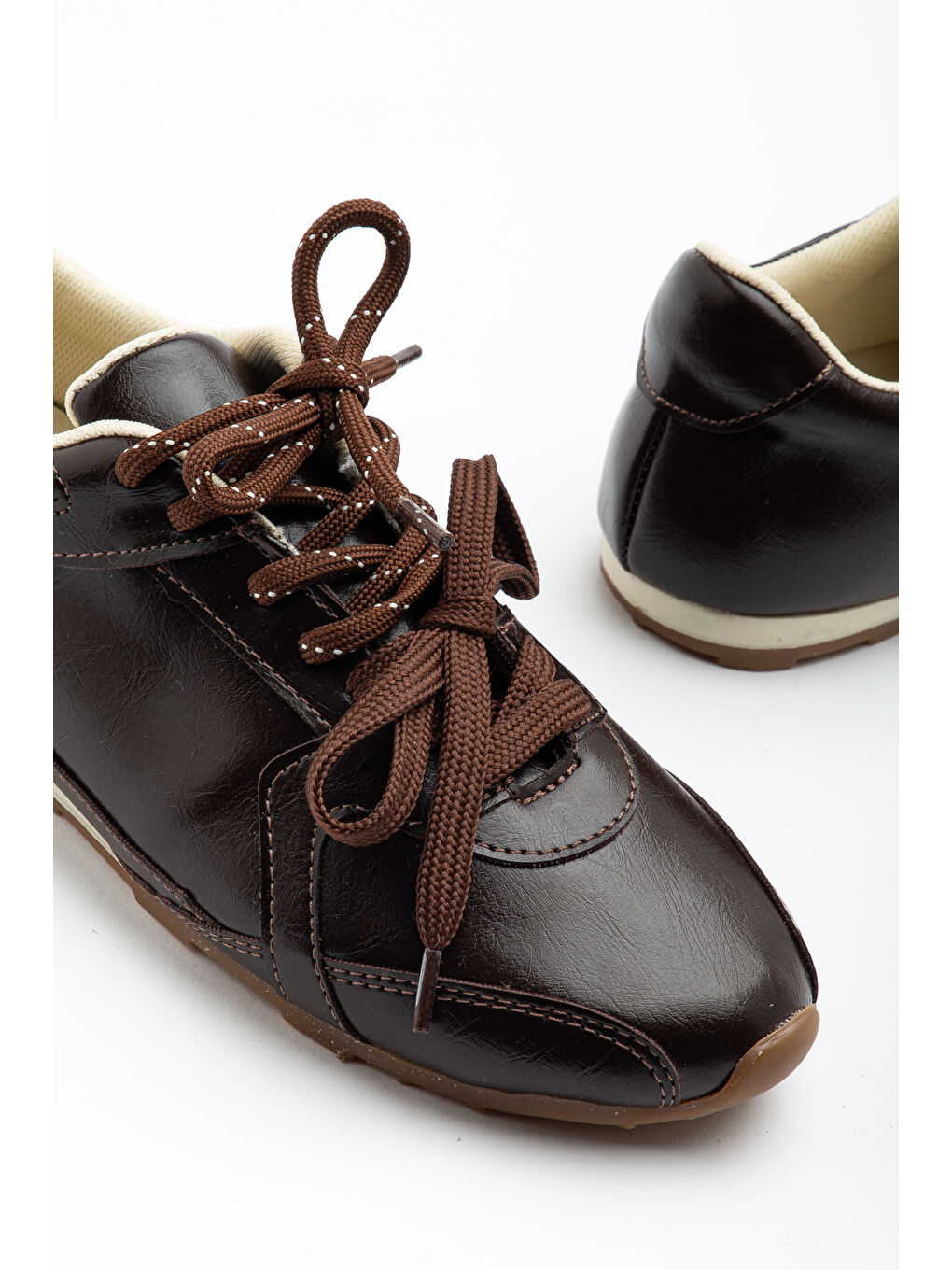 Kahverengi RS05 Günlük Ortopedik Kadın Sneaker Spor Ayakkabı-2