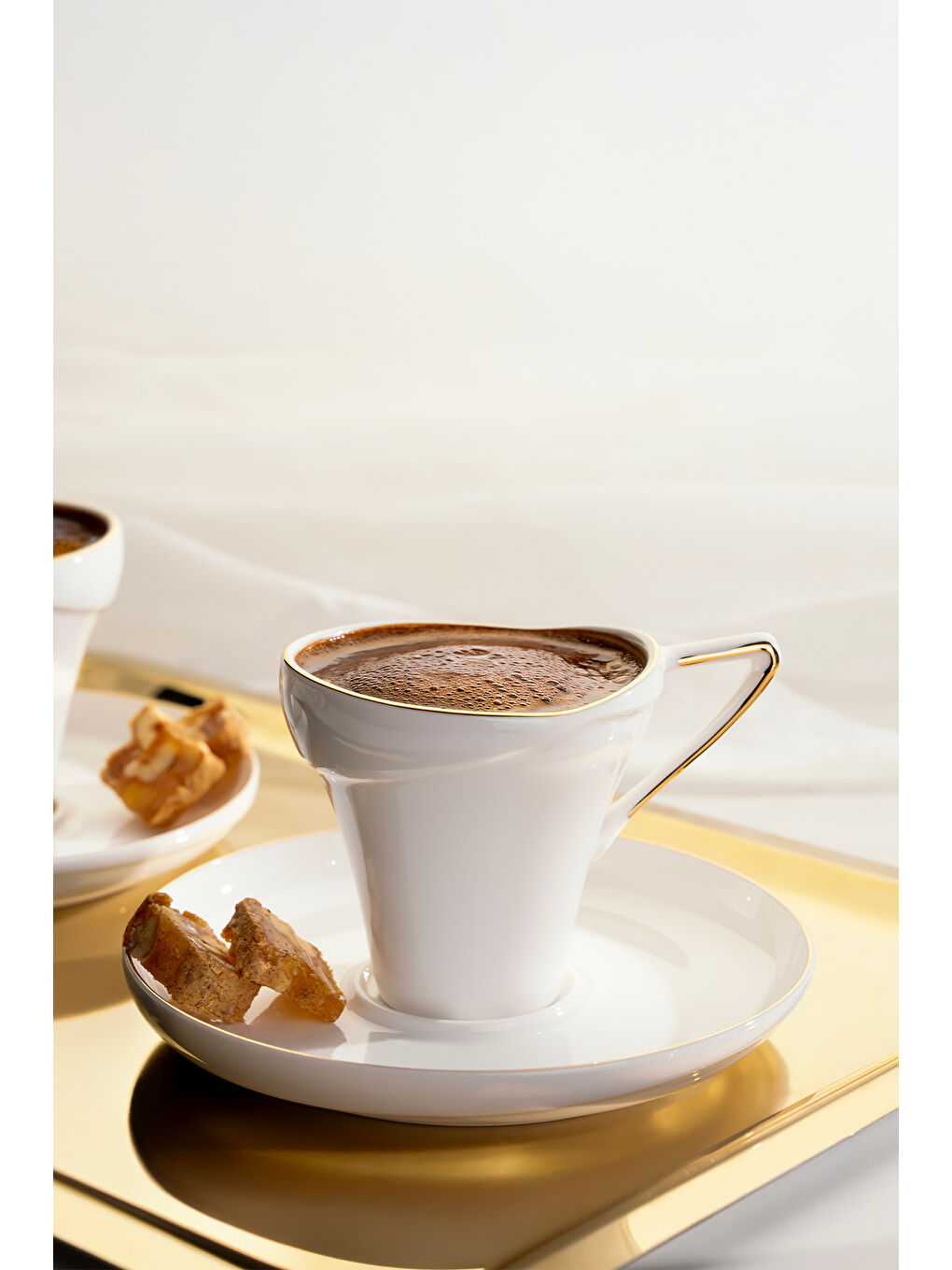 Gri Silva 6 Kişilik 12 Parça Porselen Kahve Fincan Takımı-1