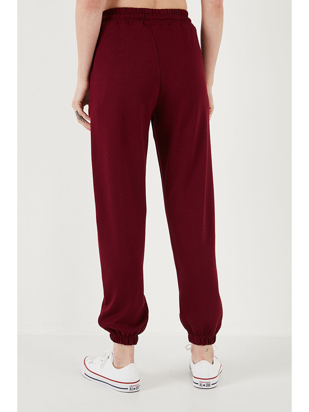 Lela Bordo Streç Regular Fit Kadın Eşofman Altı 5865798O - 5