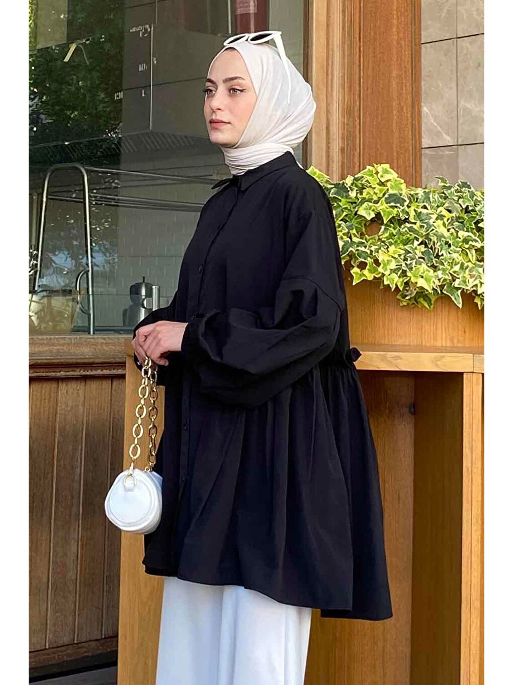 Lopez Balon Kol Tunik Siyah-1