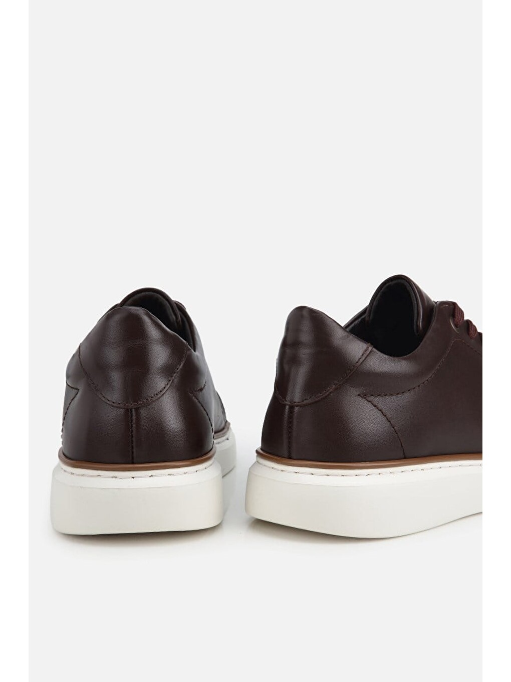 Erkek Kahverengi Bağcıklı Kalın Tabanlı Günlük Sneaker-5