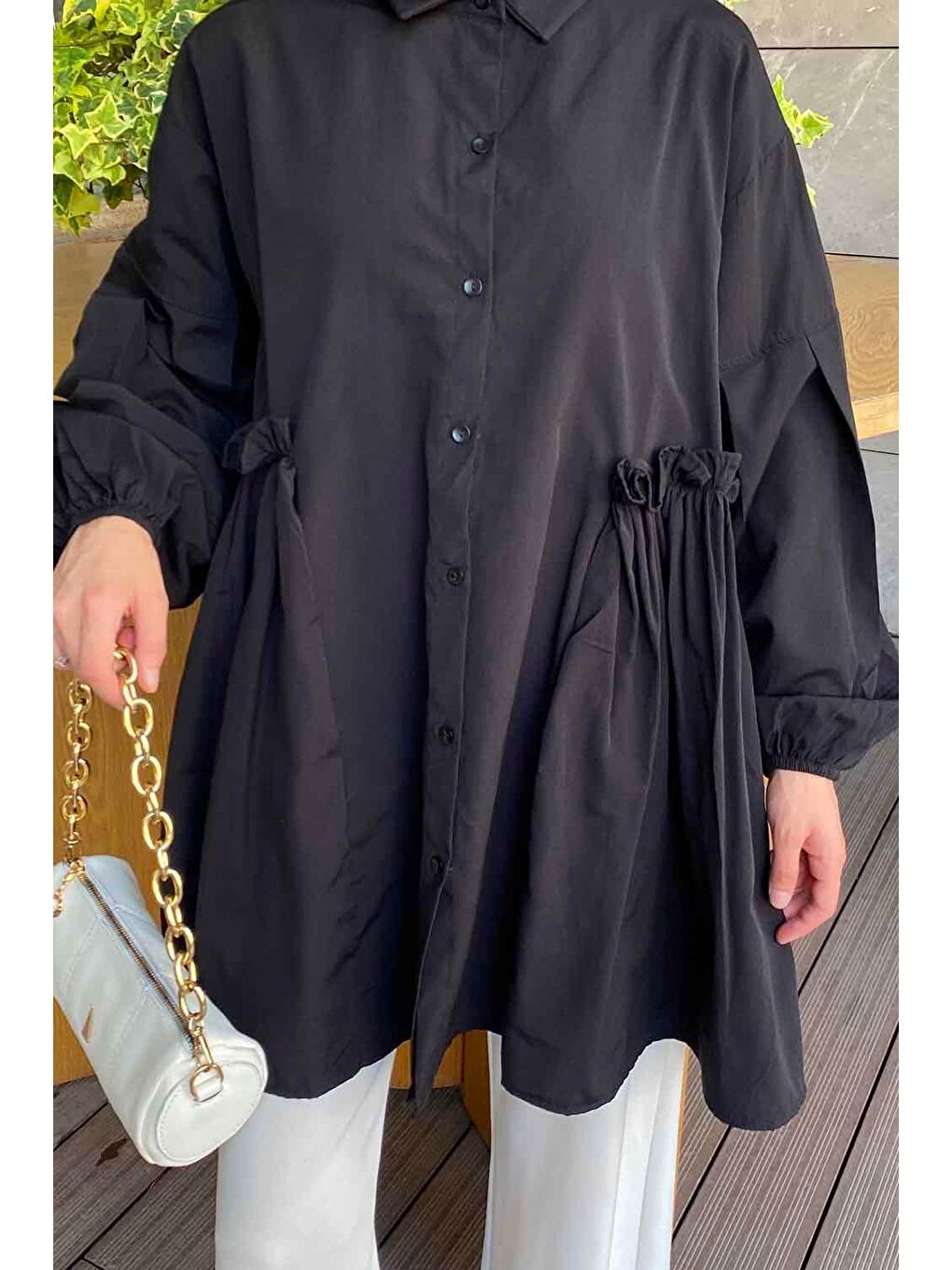 Lopez Balon Kol Tunik Siyah-2