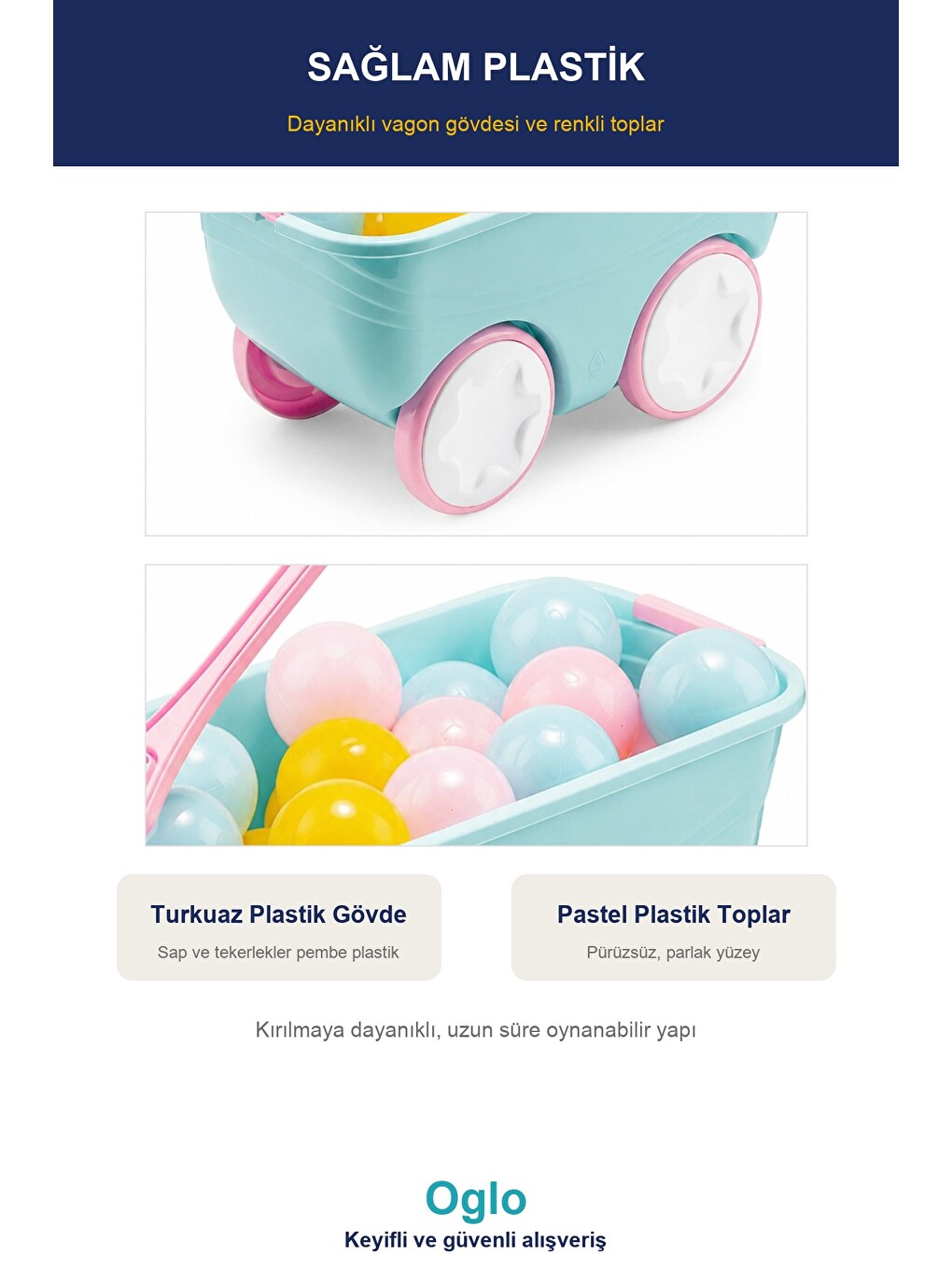 Gezgin Vagon Oyun Seti 24 Adet 7 Cm Renkli Top Turkuaz-3