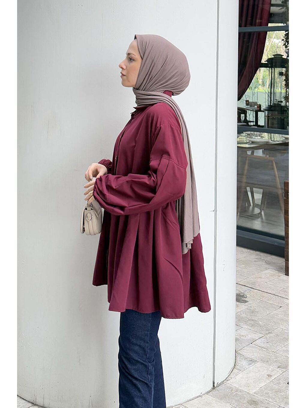 Lopez Balon Kol Tunik Bordo-1
