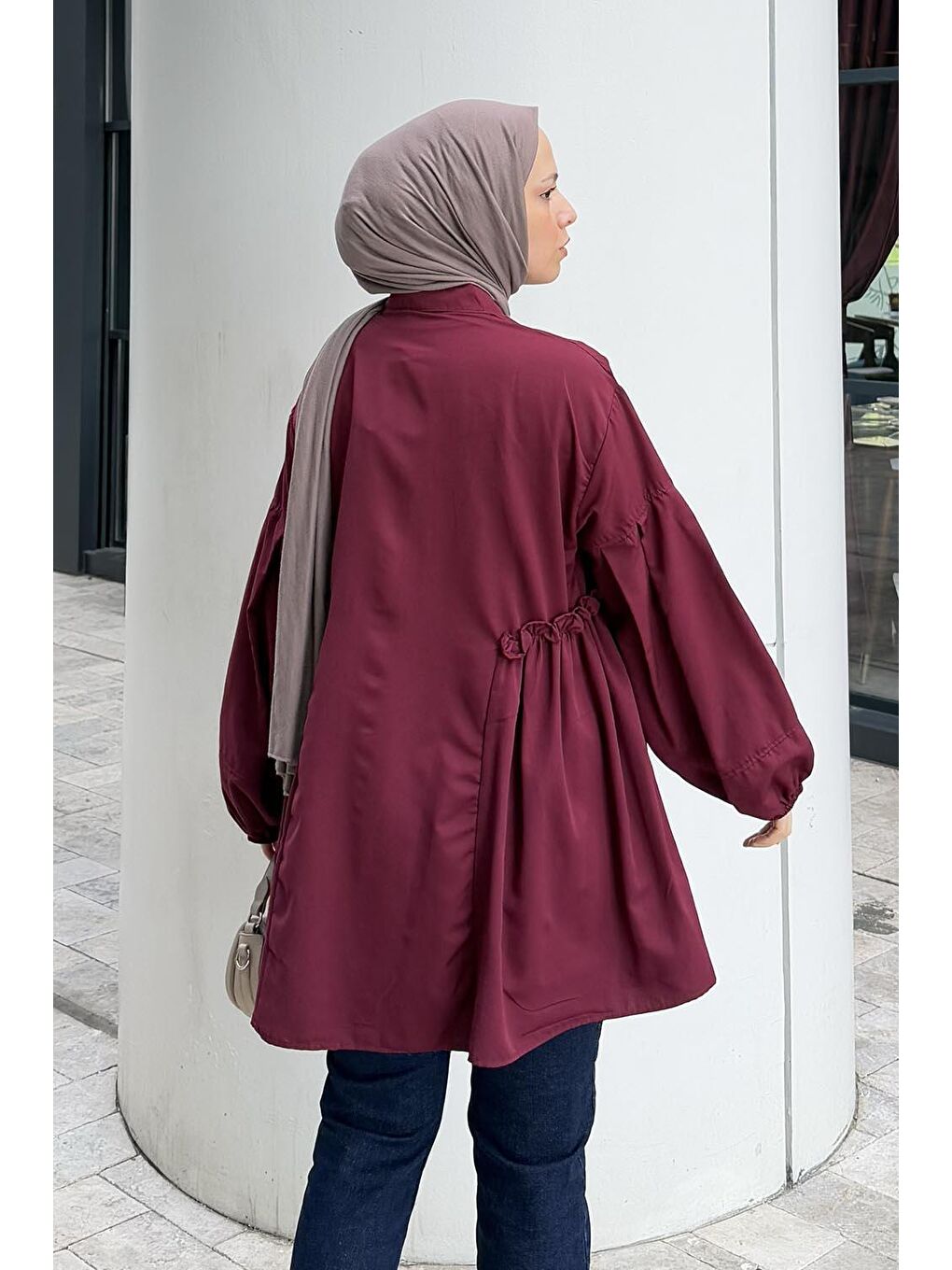 Lopez Balon Kol Tunik Bordo-3