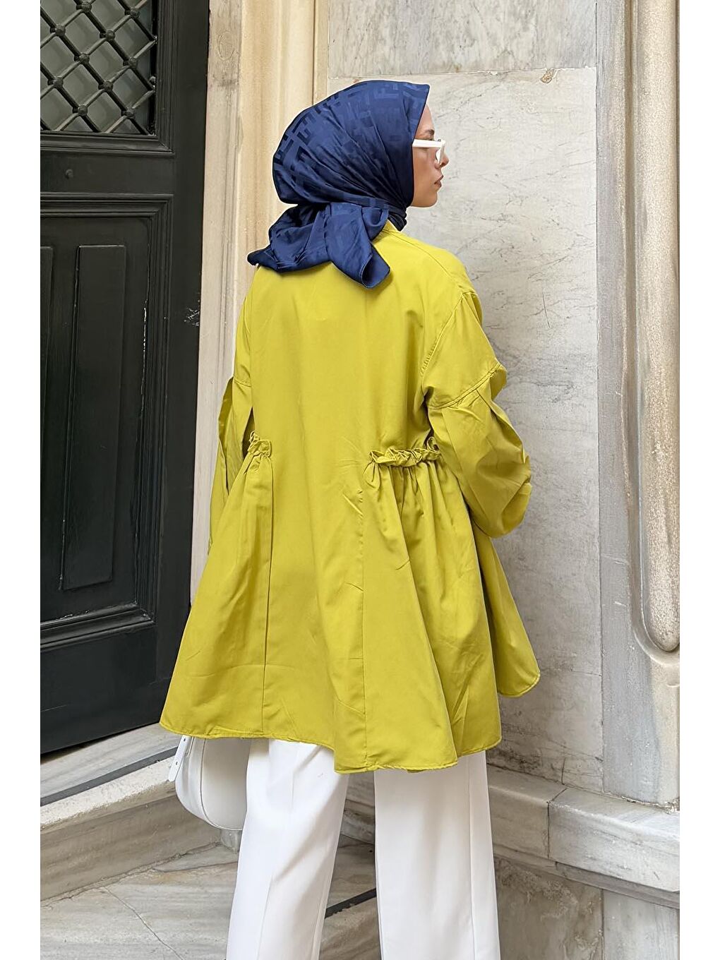 Lopez Balon Kol Tunik Yağ Yeşili-3