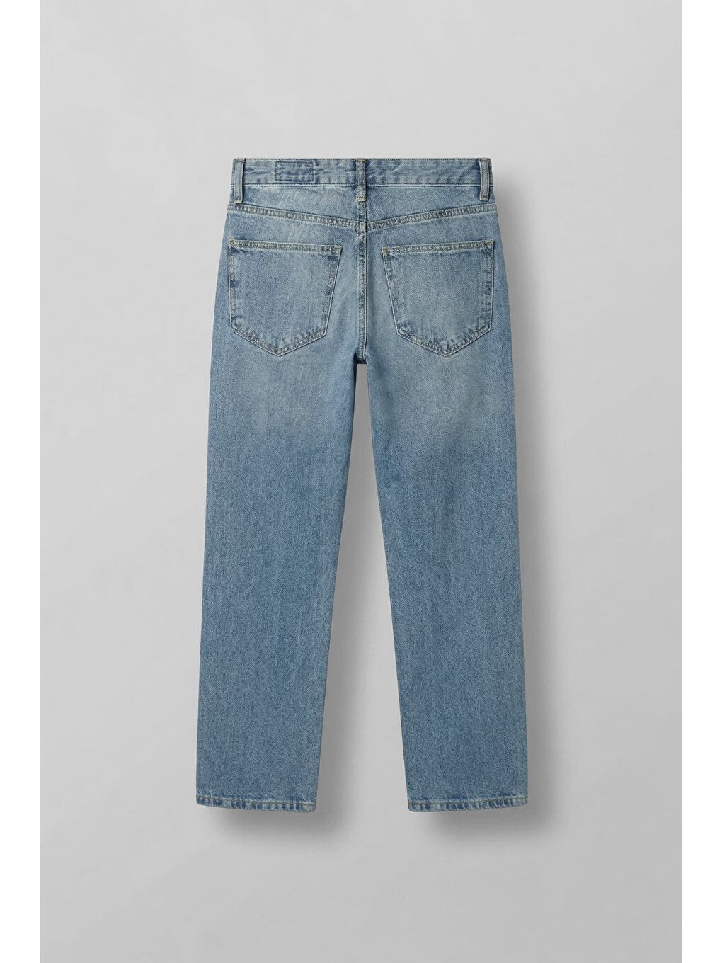 Erkek Baggy Fit Yıkamalı Jean Pantolon Mavi-1