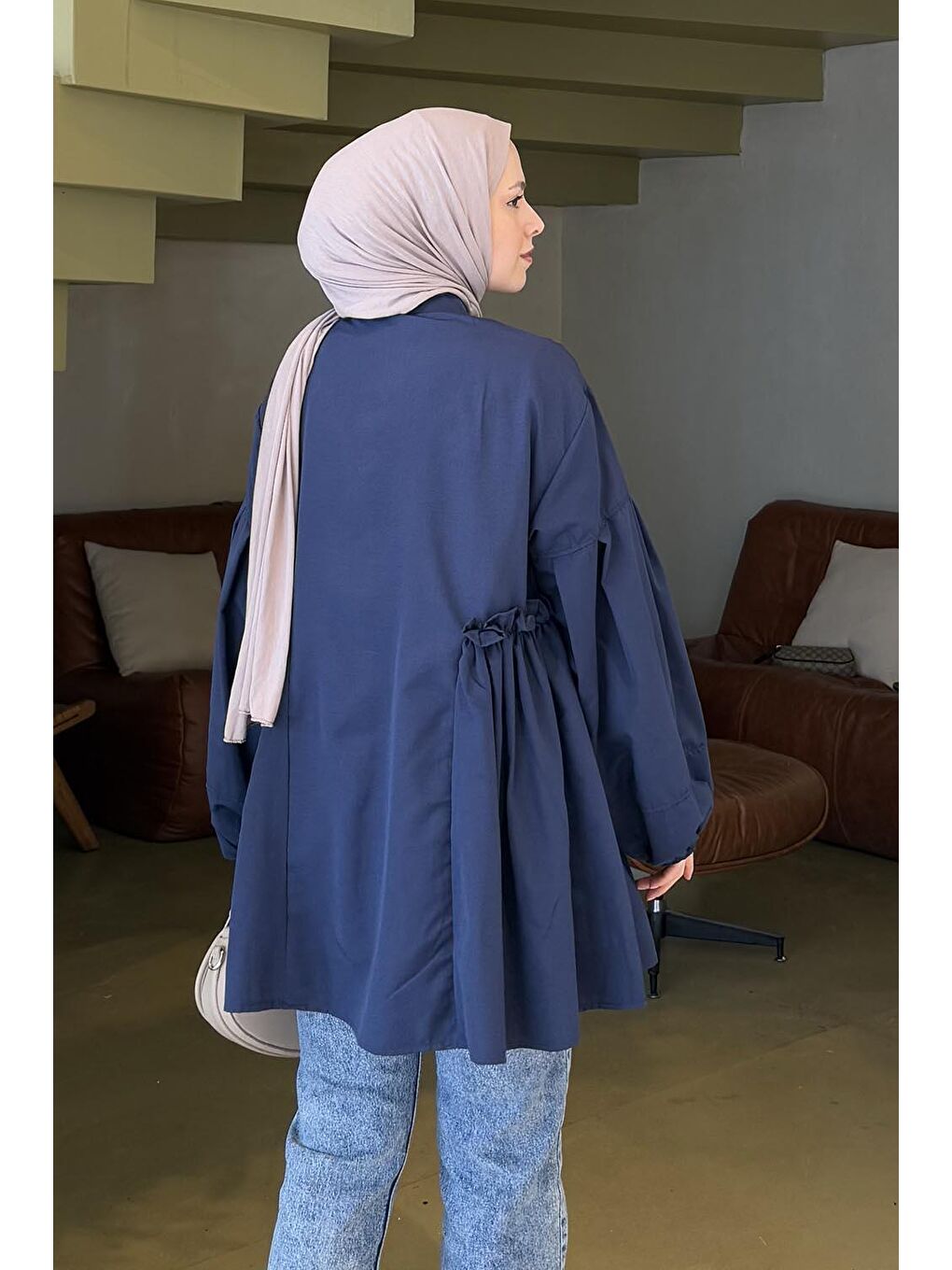 Lopez Balon Kol Tunik Lacivert-3