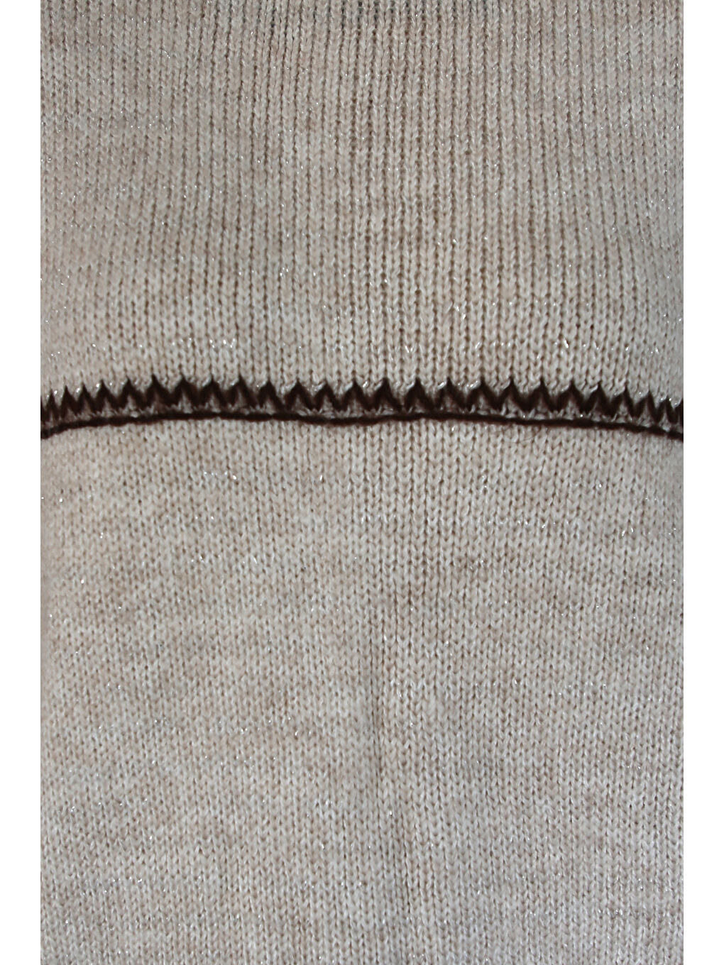 Bej Regular Fit Bisiklet Yaka Kazak 25K0195K1-3