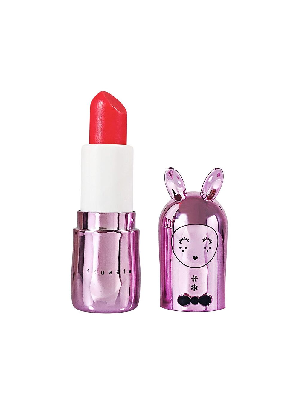 Inuwet Beyaz-Renklibaskı Lip Balm Metal Light Pink