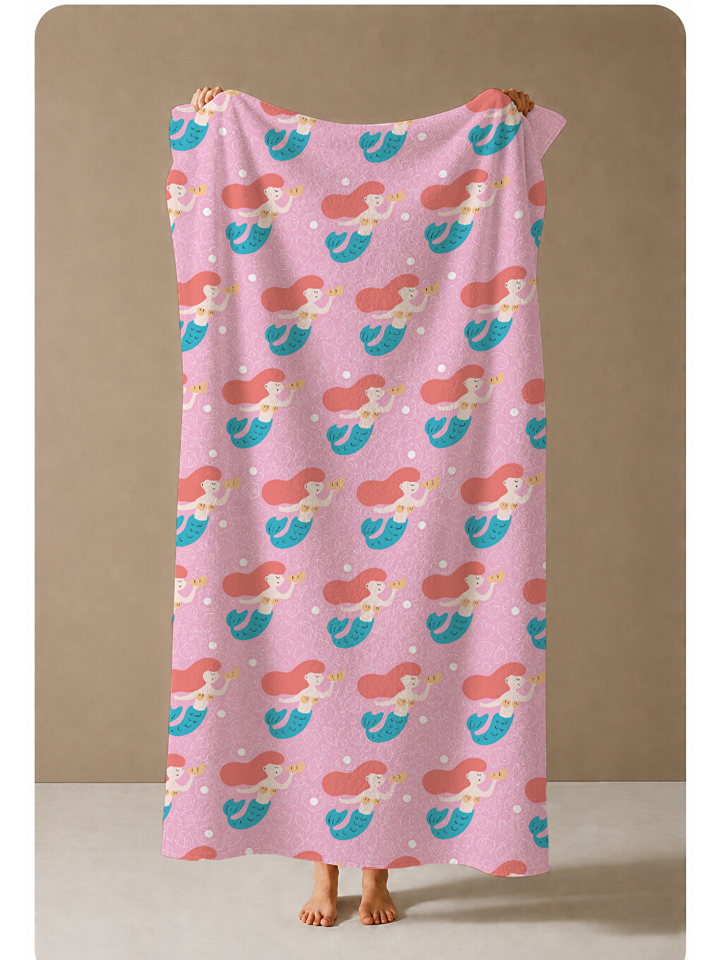 Pembe Mavi Sevimli Balina Ve Desenli 70x150 Cm Dijital Baskılı Plaj Ve Banyo Havlusu-3