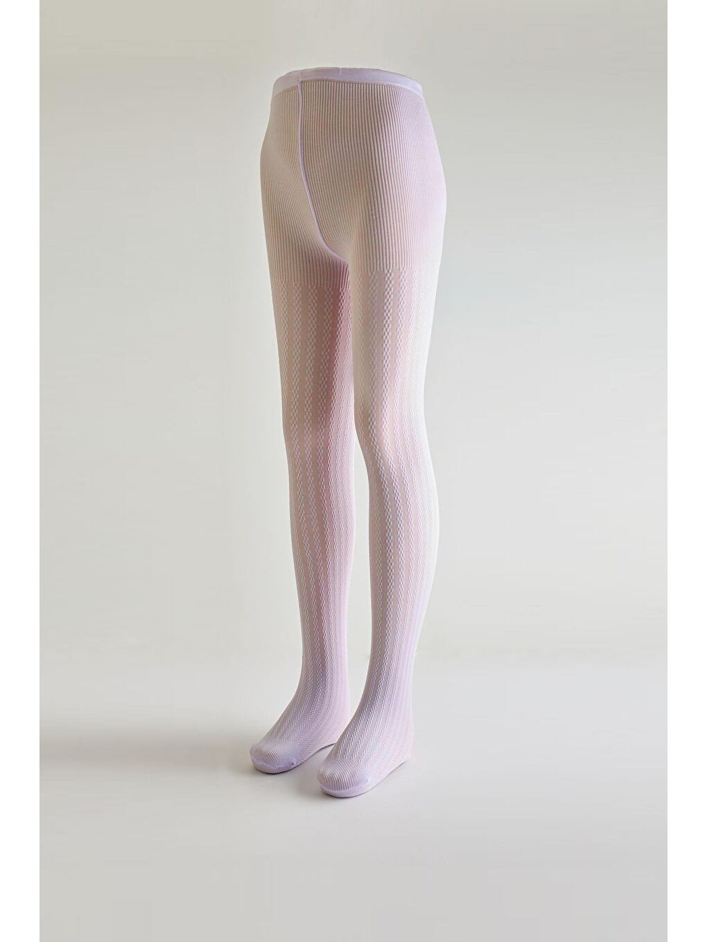 Kız Çocuk 20 Denye Örgü Desenli Külotlu Çorap Lila