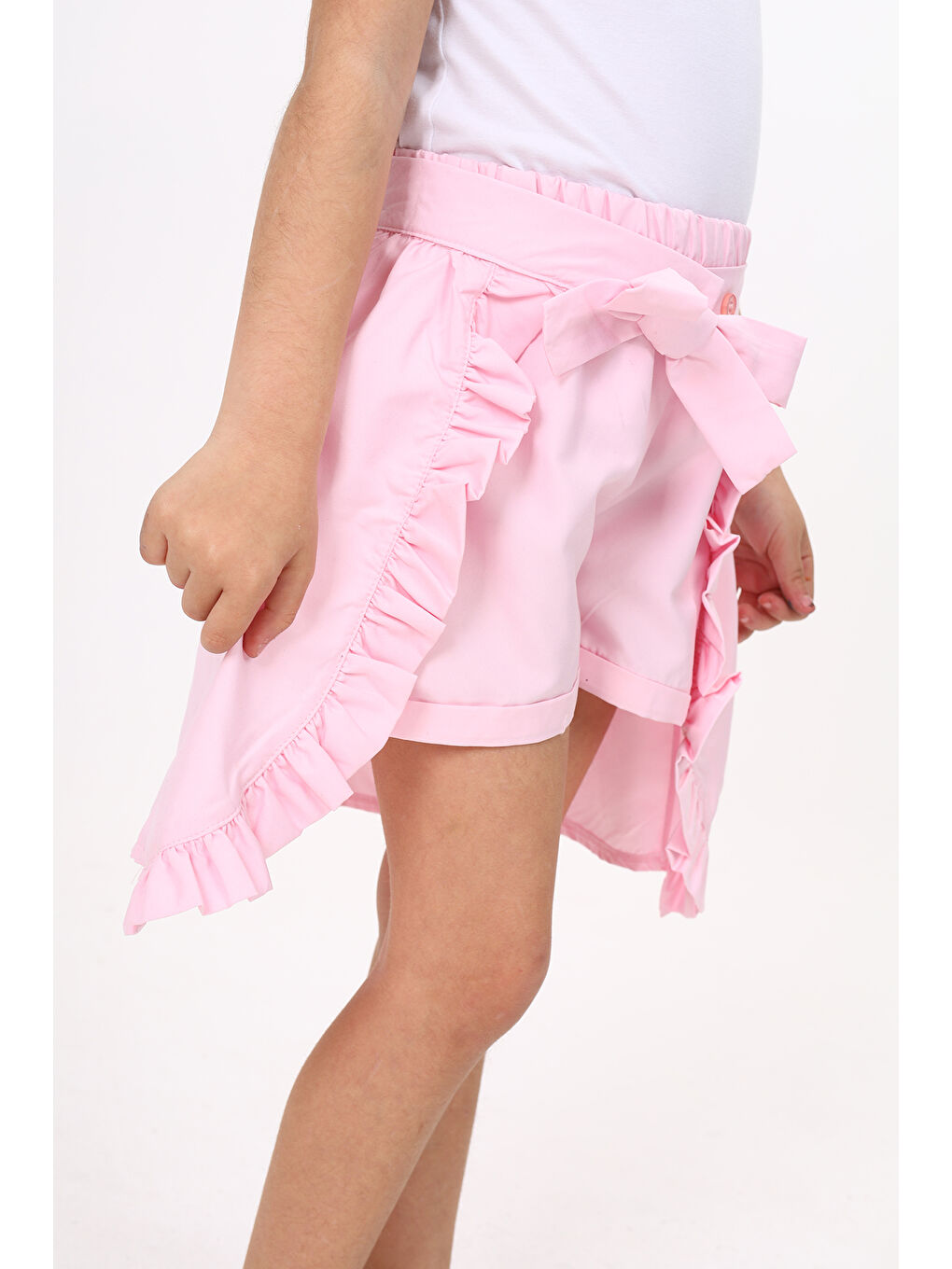 Pembe Kız Çocuk Etekli Şort-1