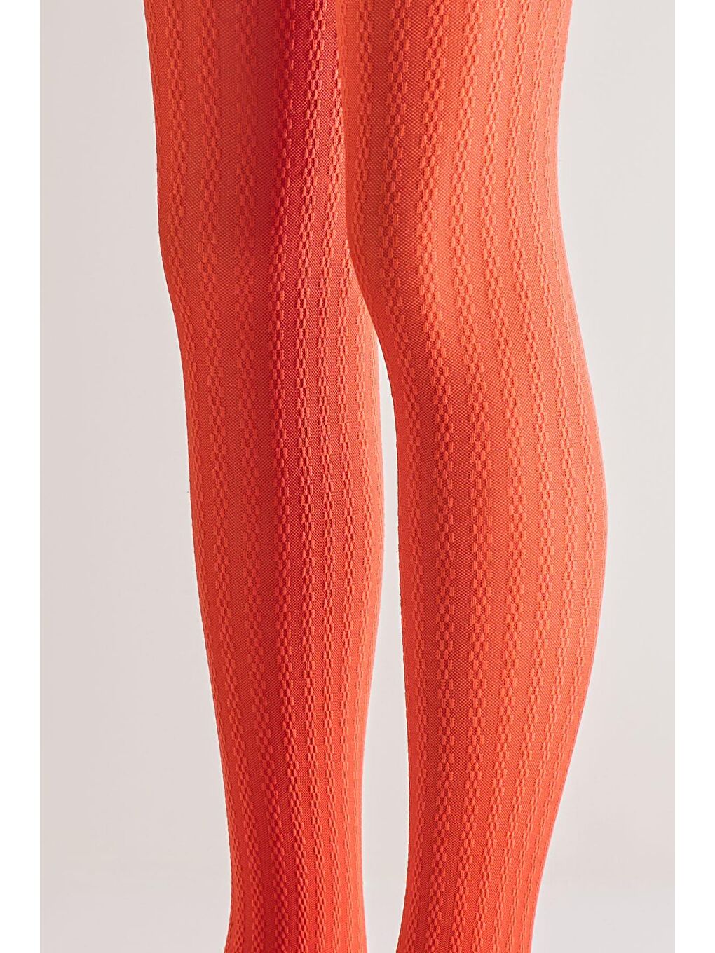 Kız Çocuk 20 Denye Örgü Desenli Külotlu Çorap Kırmızı-1