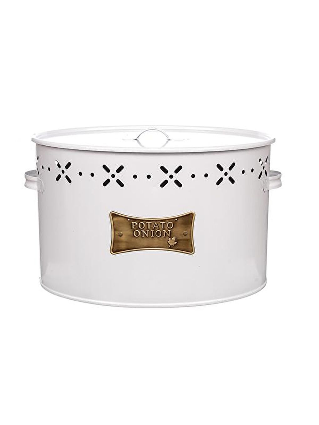 Metal Bölmeli Patates Soğan Kovası - Beyaz - 18 lt