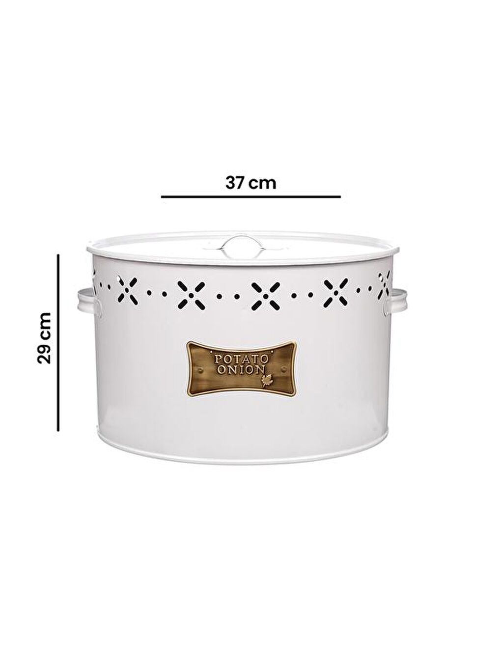 Metal Bölmeli Patates Soğan Kovası - Beyaz - 18 lt-1