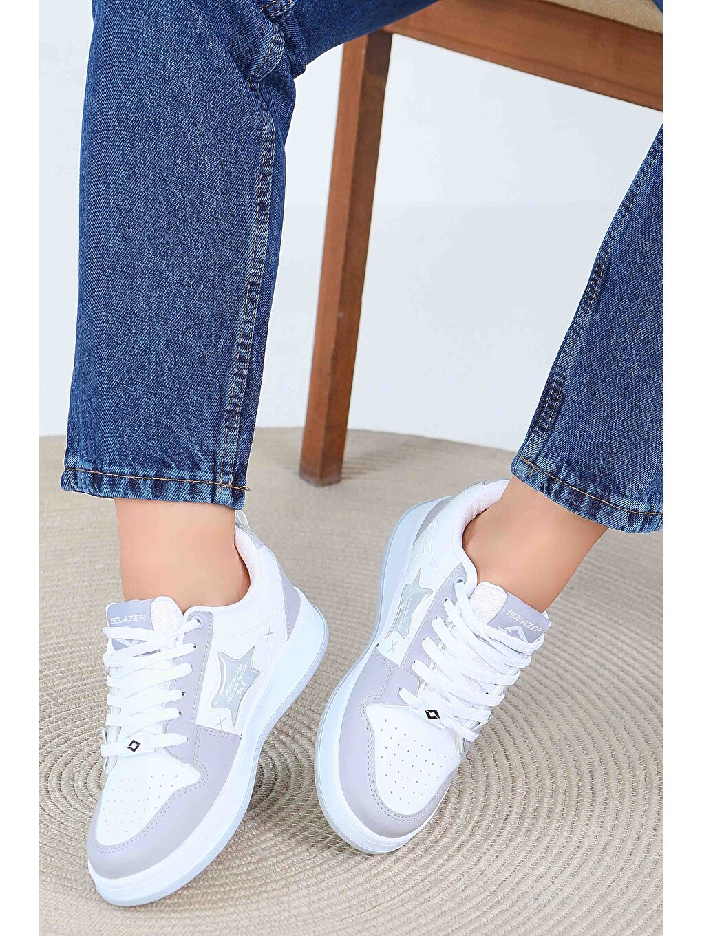 Kadın Beyaz Gri Spor Ayakkabı - 27560