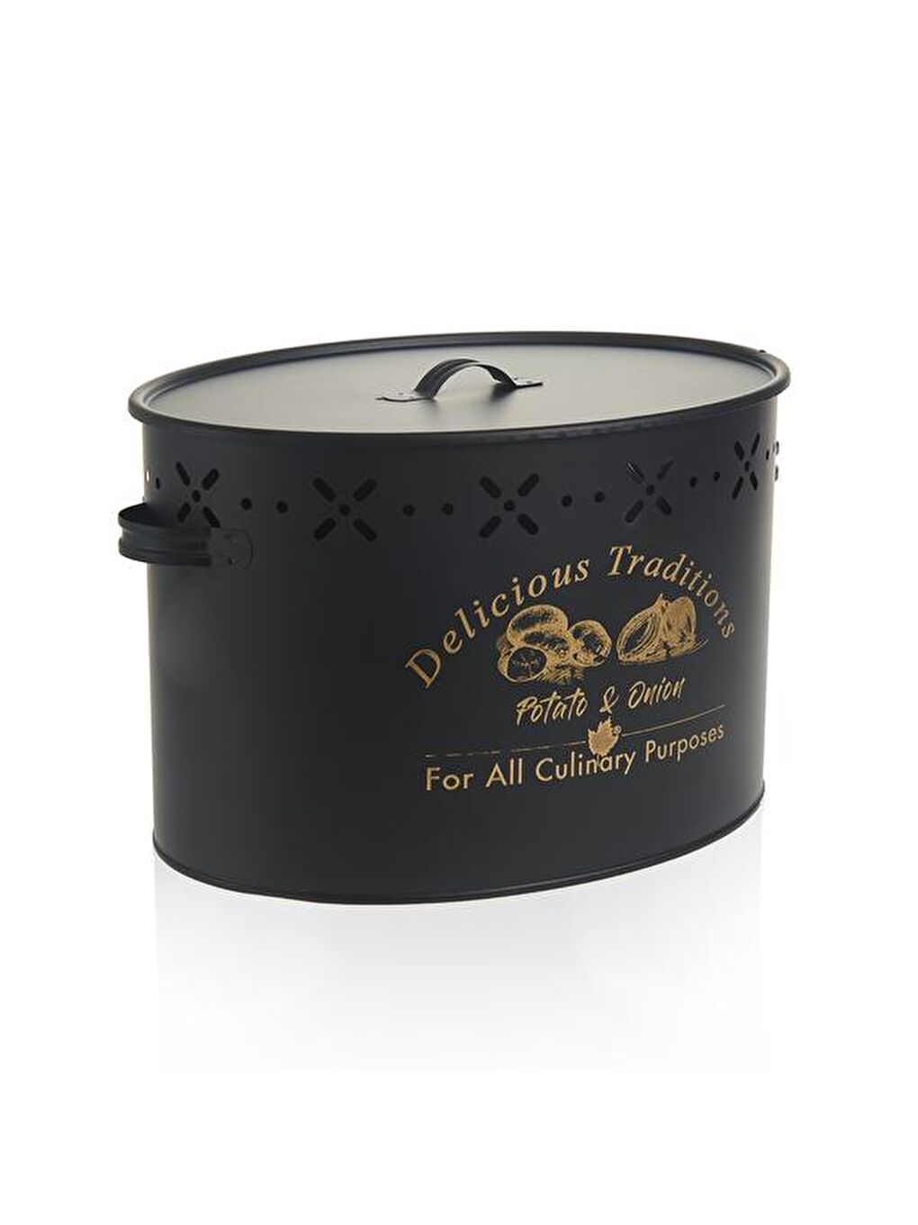 Metal Bölmeli Patates Soğan Kovası - Siyah - 18 lt-3