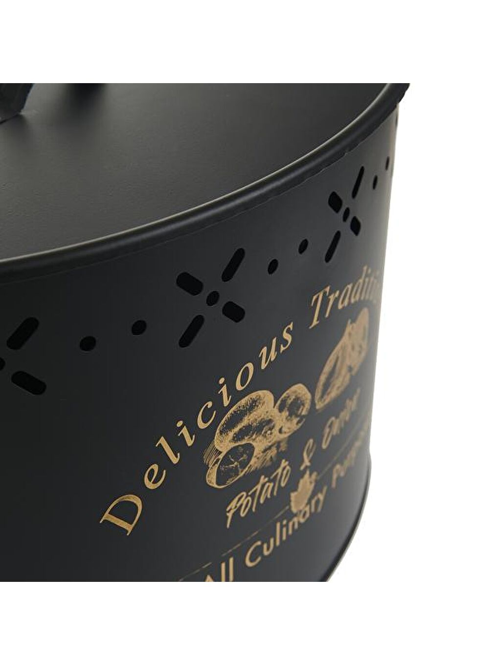 Metal Bölmeli Patates Soğan Kovası - Siyah - 18 lt-4