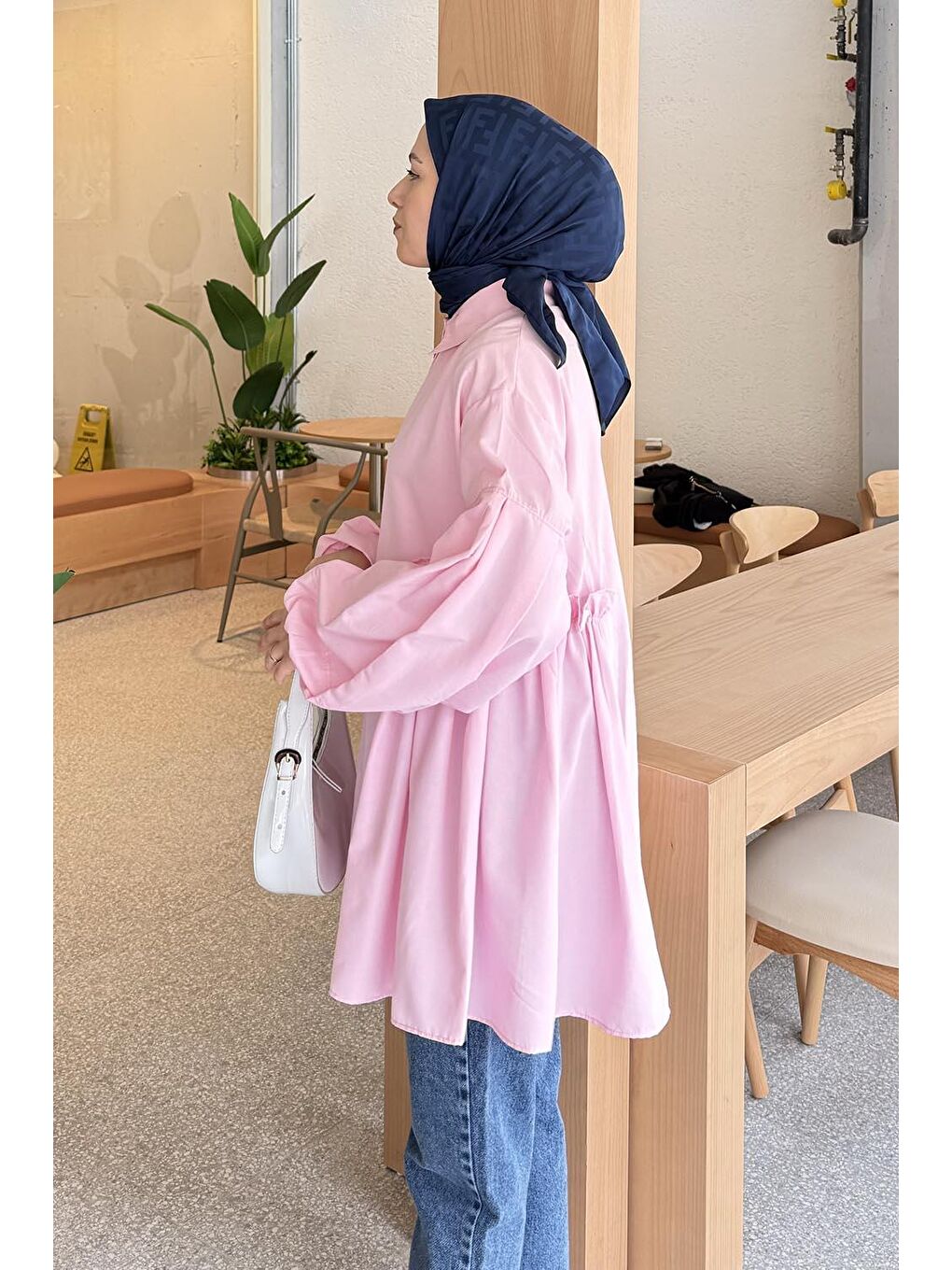 Lopez Balon Kol Tunik Şeker Pembesi-1