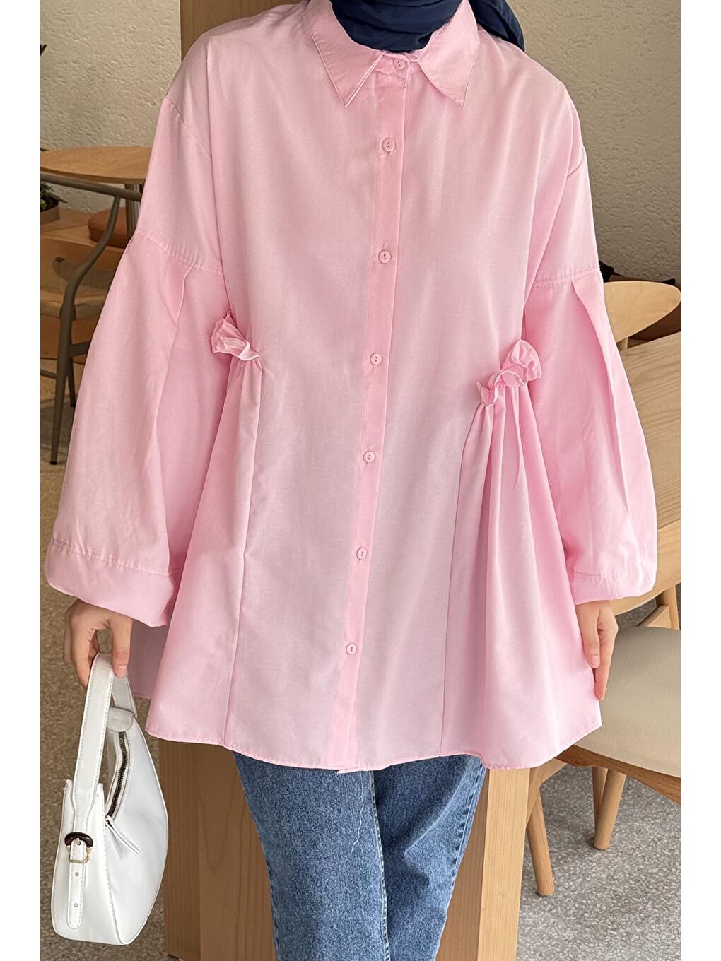 Lopez Balon Kol Tunik Şeker Pembesi-2