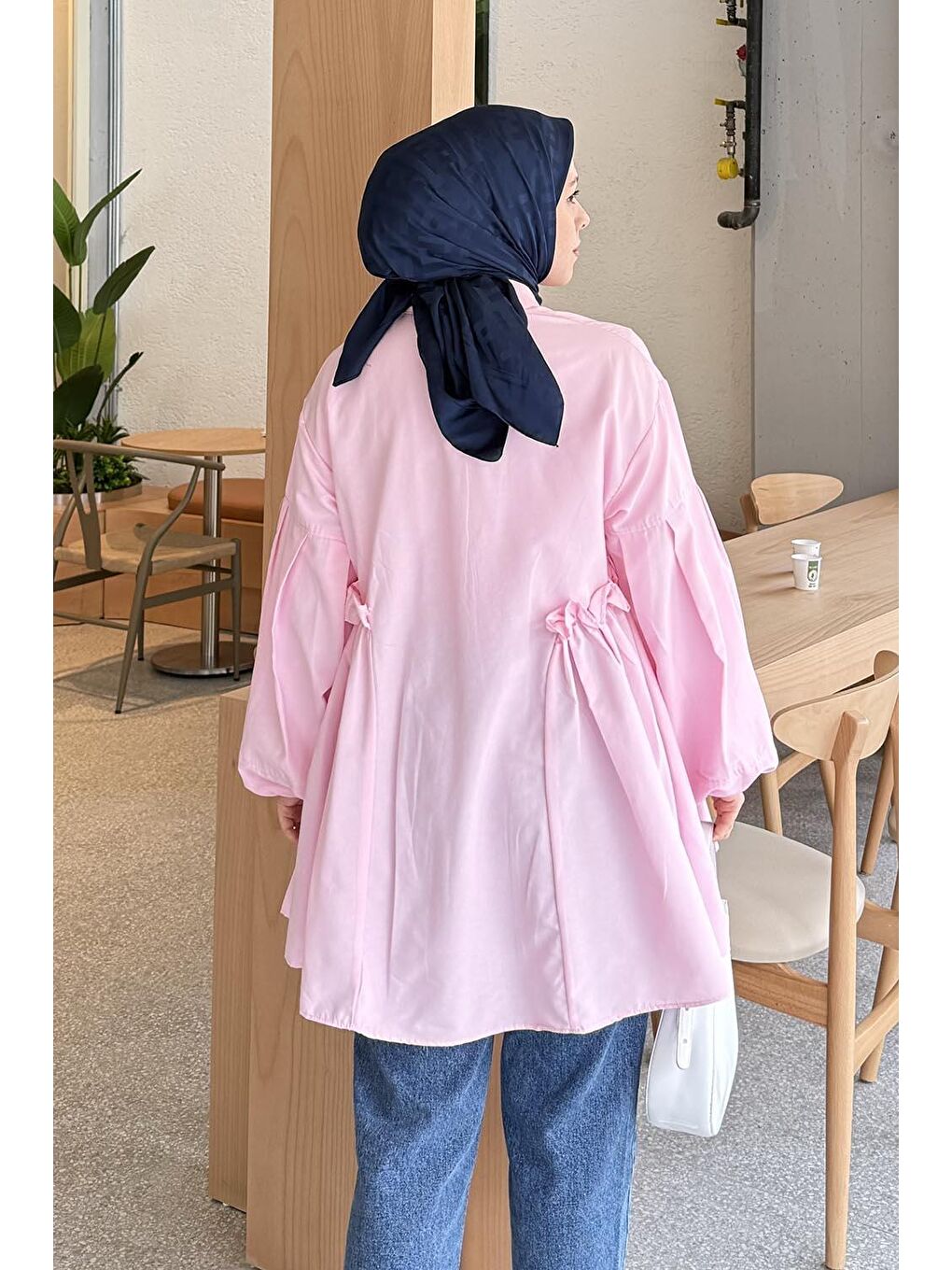 Lopez Balon Kol Tunik Şeker Pembesi-3