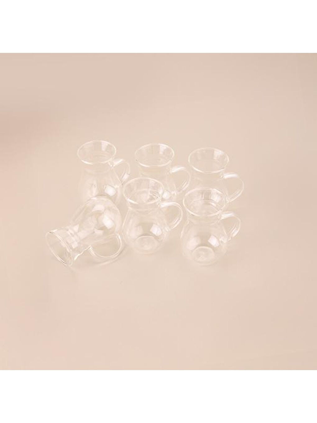 Renksiz Borosilikat Cam 6'lı Çay Bardağı - Şeffaf-1