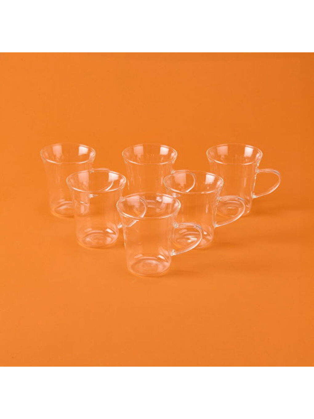 Renksiz 6'lı Çay Fincan Seti - Şeffaf - 170 ml-1