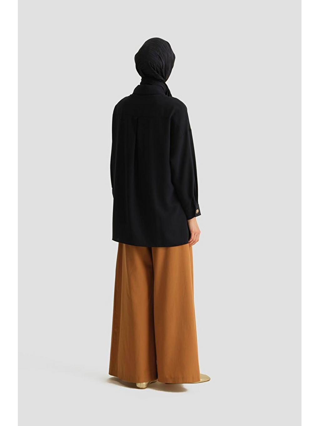 Metal Düğmeli Oversize Tunik Lacivert-4