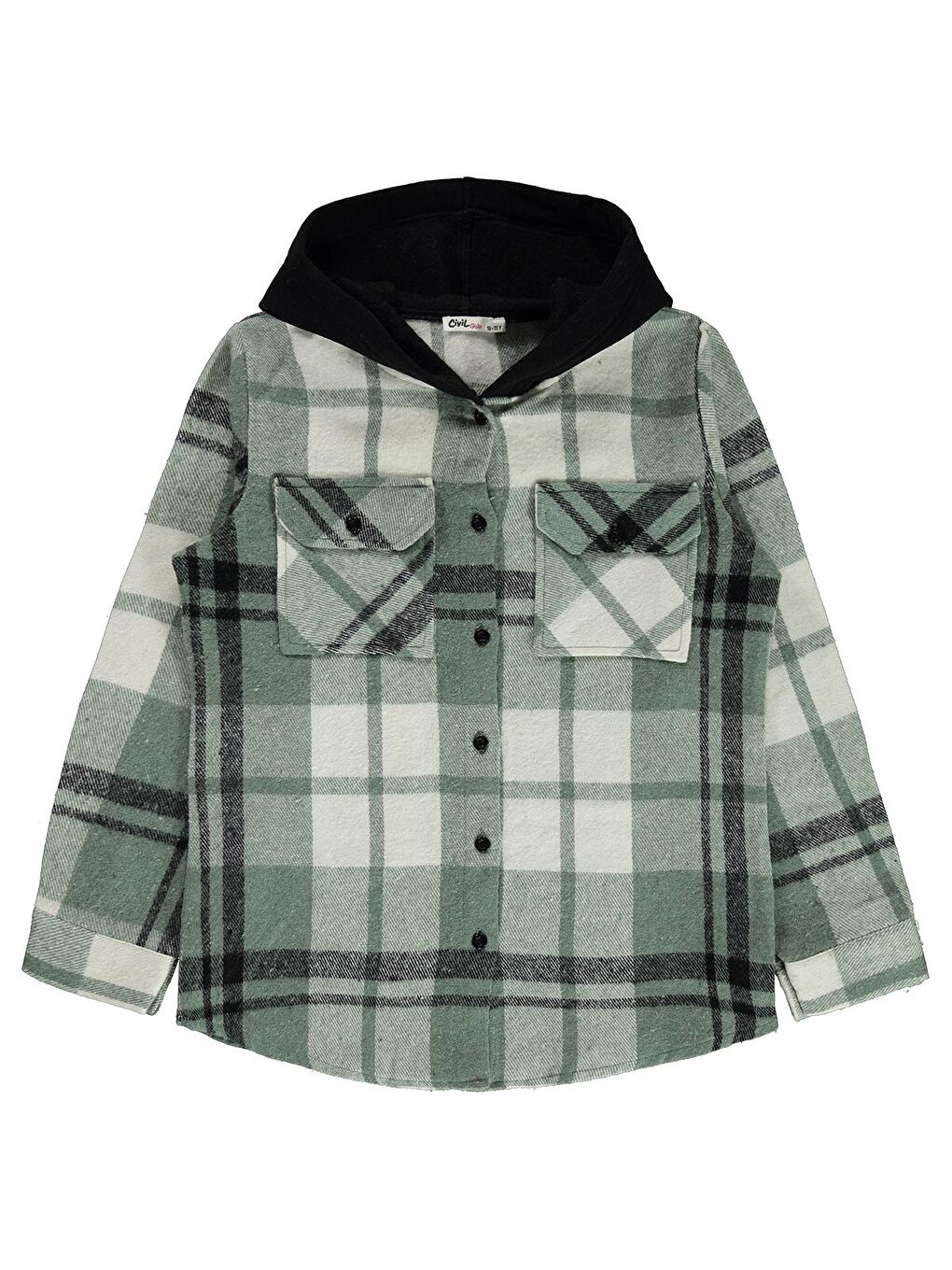 Girls Ekose Desenli 10-13 Yaş Gömlek - Yeşil 12-13 Yaş