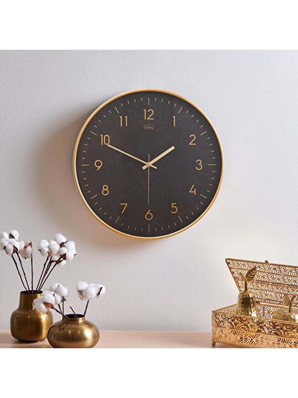 Eminent Duvar Saati - Siyah - 43 cm