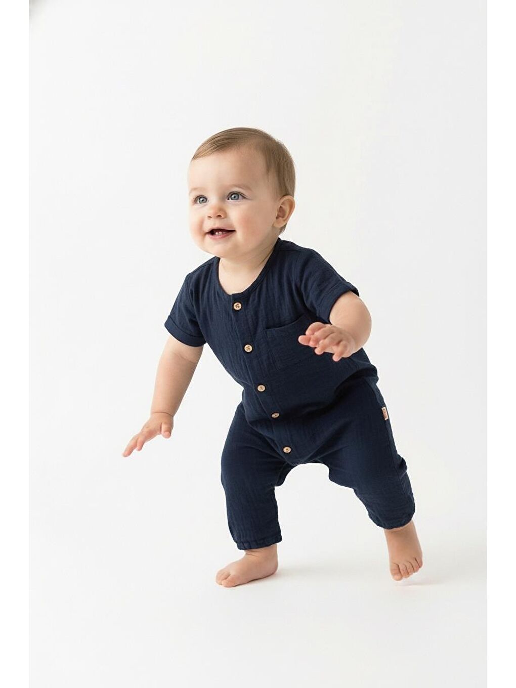 Siyah Müslin Yarım Kol Uzun Tulum-1