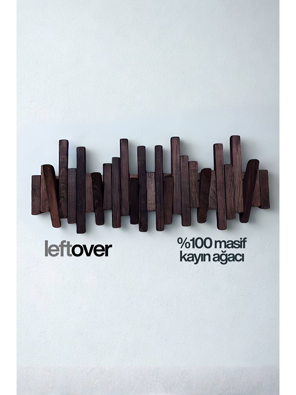 Leftover Masif Kayın Ahşap Piyano Askılık – Antrasit | 6’lı Açılır Kapanır Duvar Askısı