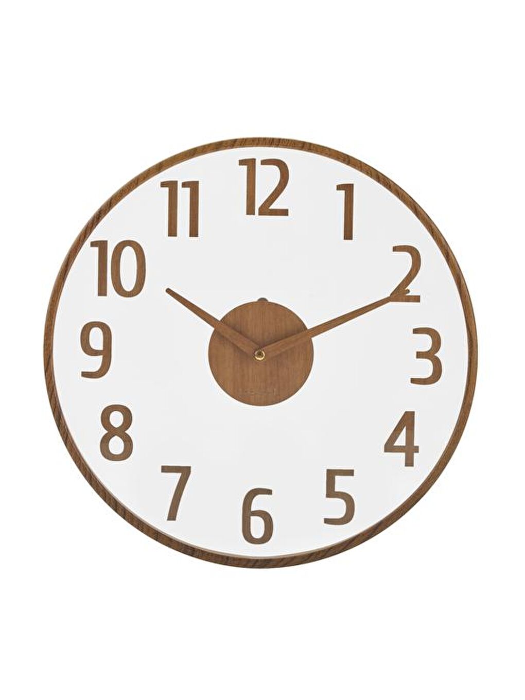 Modern Ahşap Duvar Saati - Kahverengi / Şeffaf - 38 cm-2