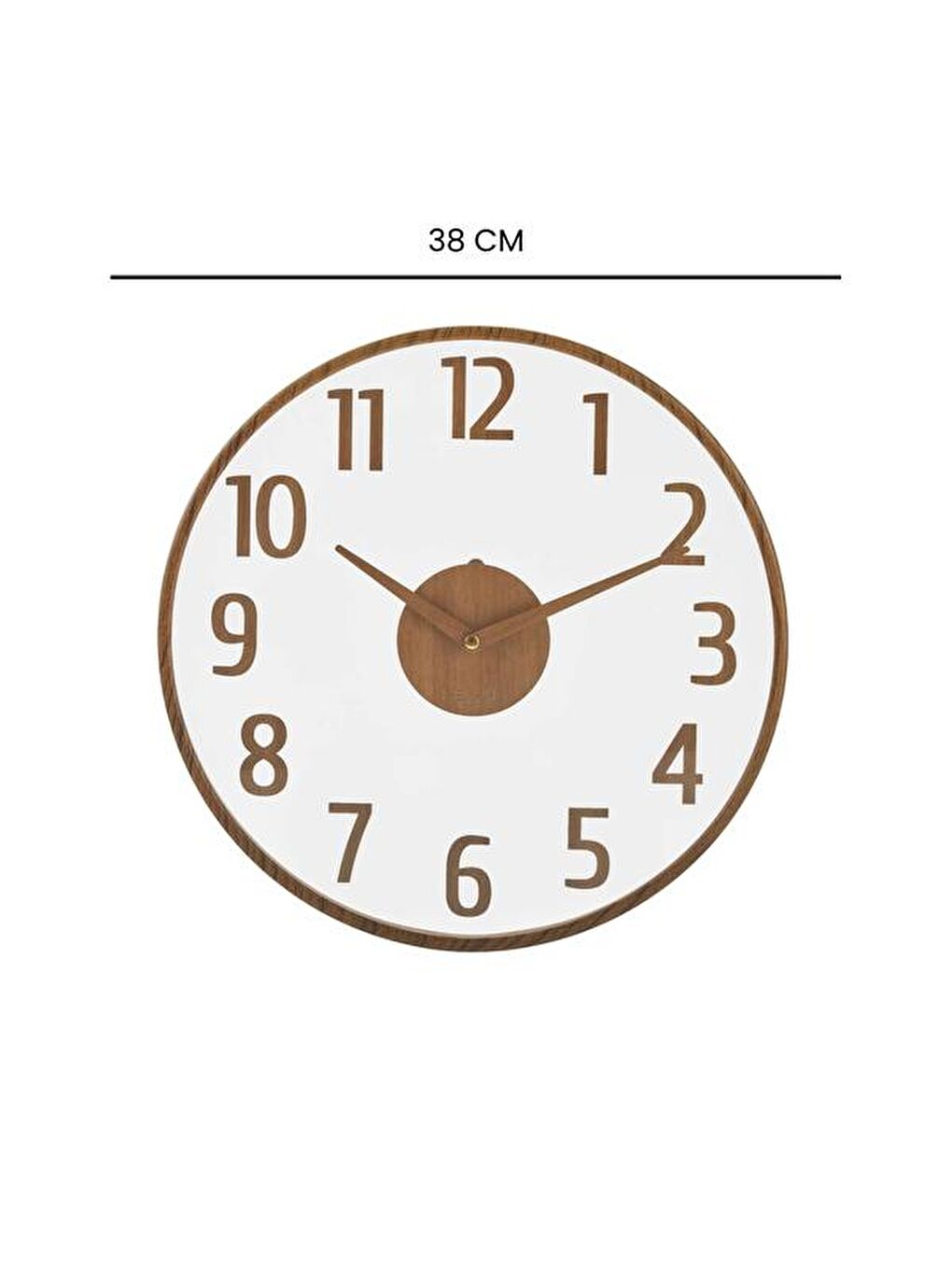 Modern Ahşap Duvar Saati - Kahverengi / Şeffaf - 38 cm-4