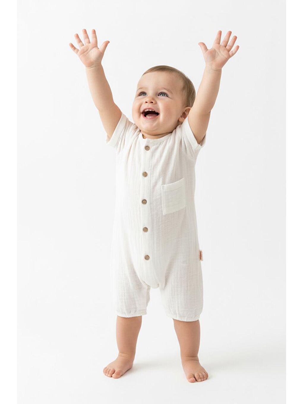 Ekru Müslin Yarım Kol Uzun Tulum-2