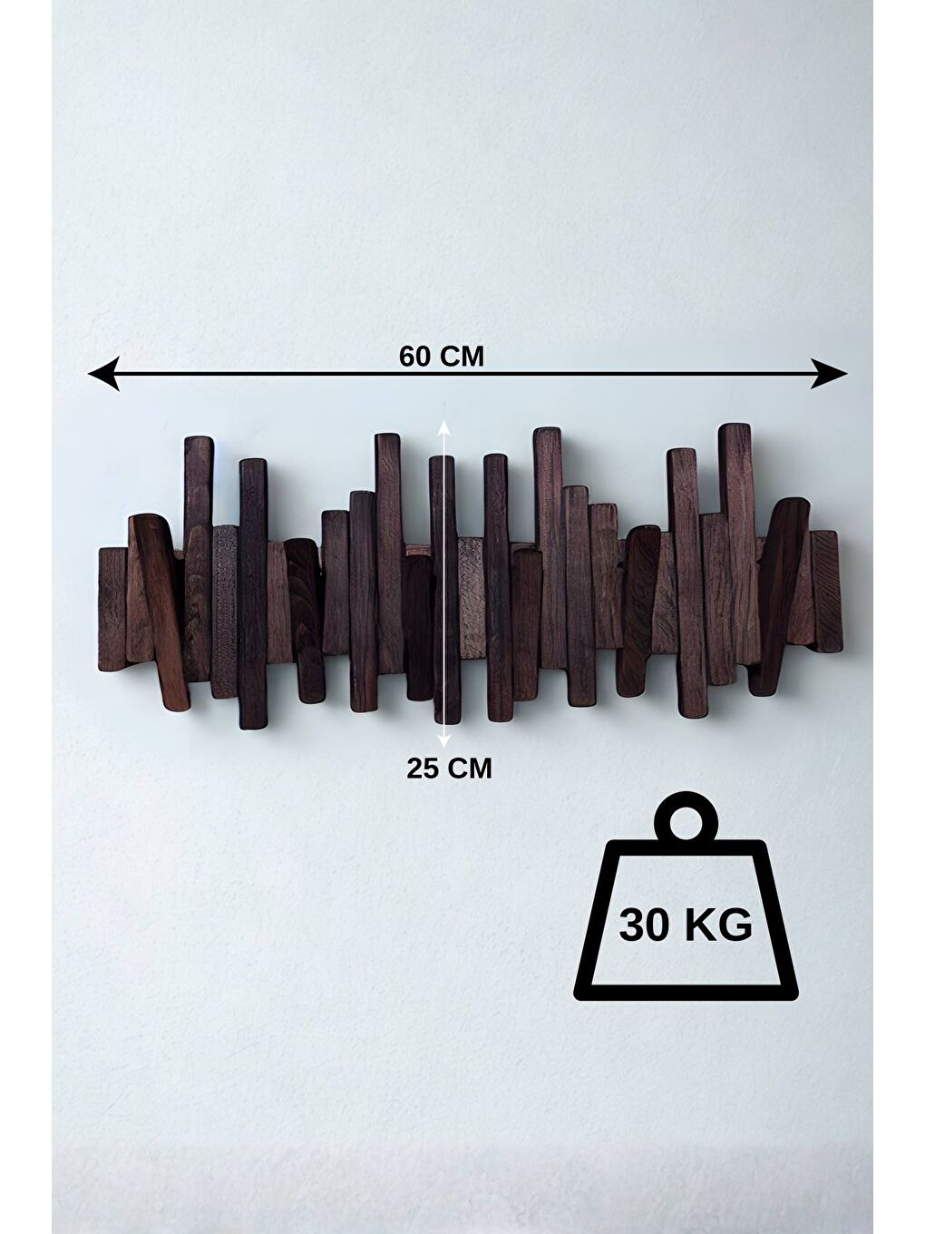 Leftover Masif Kayın Ahşap Piyano Askılık – Antrasit | 6’lı Açılır Kapanır Duvar Askısı-1