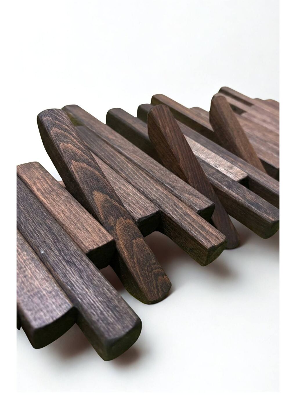 Leftover Masif Kayın Ahşap Piyano Askılık – Antrasit | 6’lı Açılır Kapanır Duvar Askısı-2