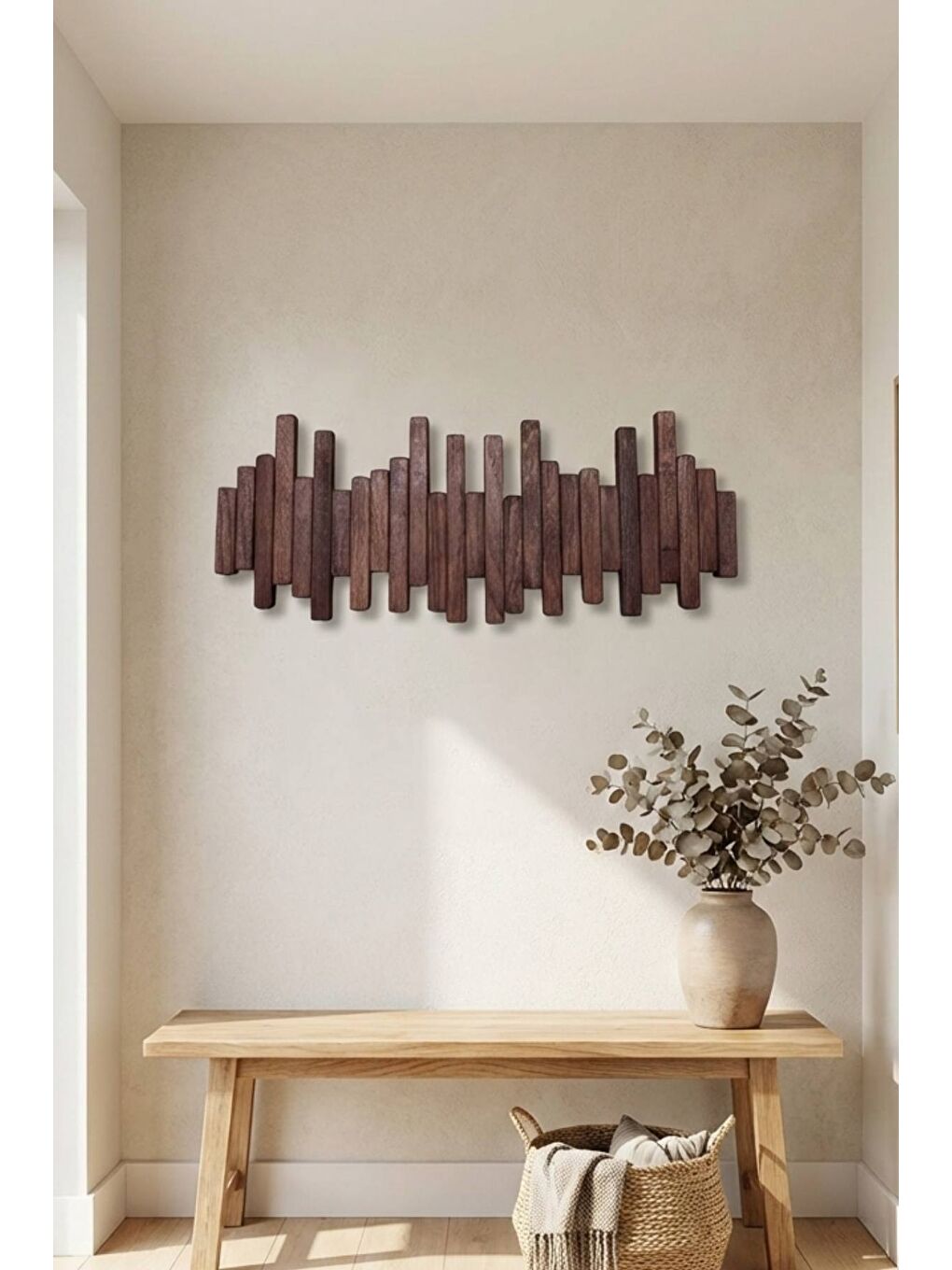 Leftover Masif Kayın Ahşap Piyano Askılık – Antrasit | 6’lı Açılır Kapanır Duvar Askısı-3