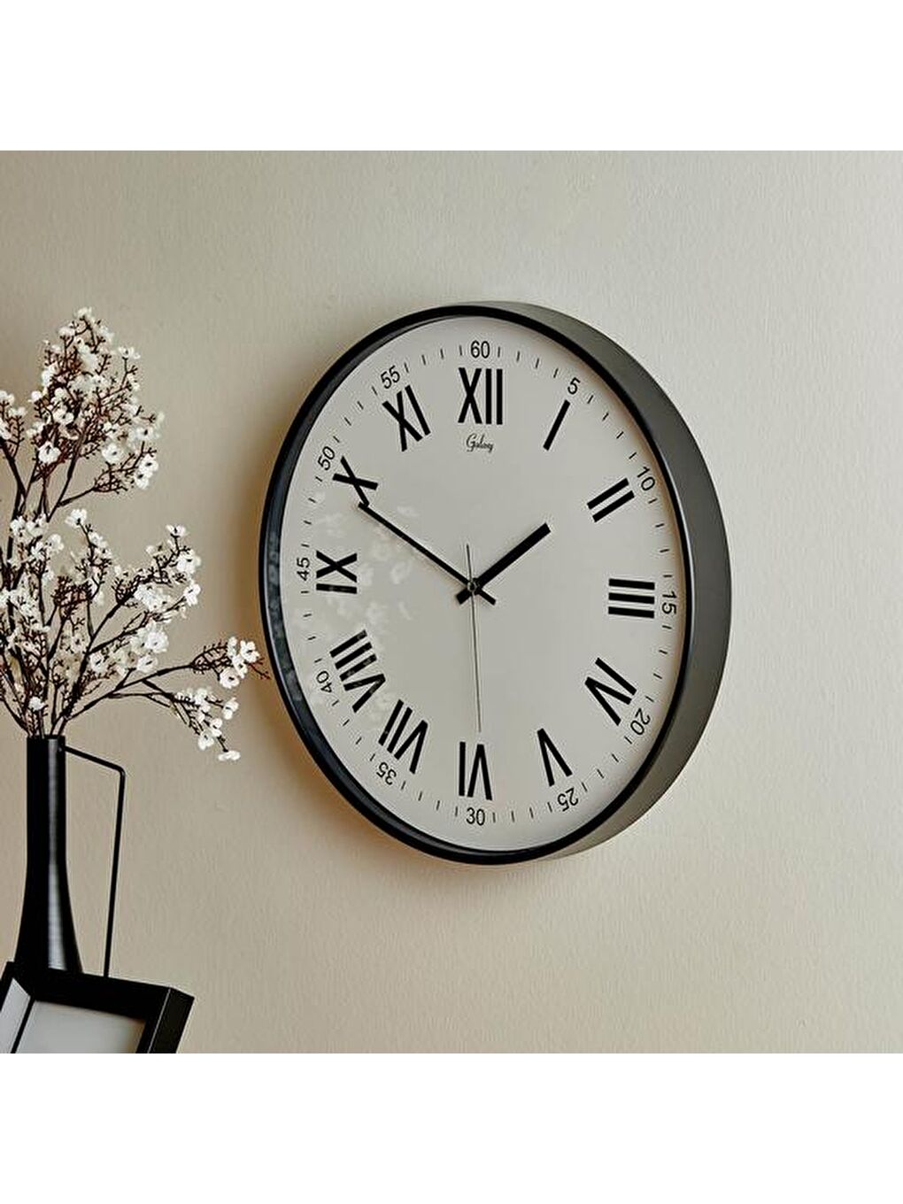 Eminent Latin Rakam Duvar Saati - Beyaz - 43 cm-4