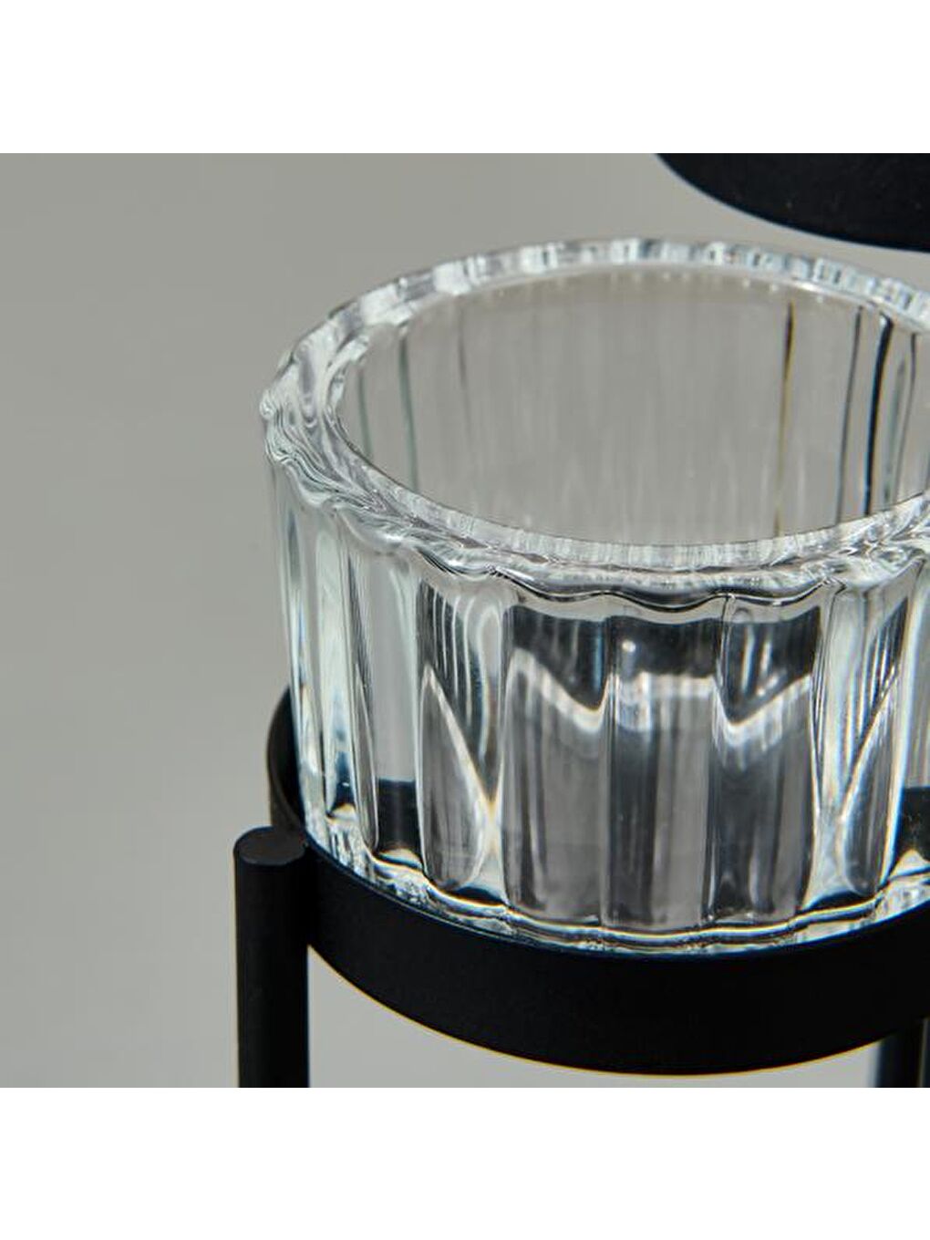 Renksiz 3 Gözlü Ayaklı Mumluk - Şeffaf - 10x20x16 cm-1