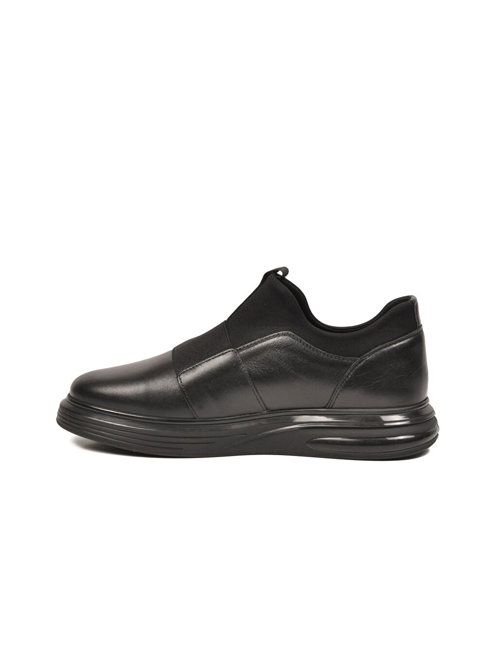 Siyah Hakiki Deri Slip-on Konfor Taban Erkek Casual Ayakkabı Sneaker 6961 M