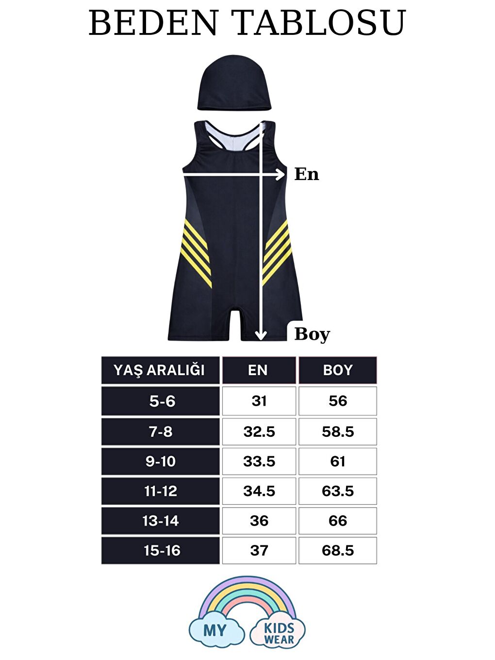 Beyaz Kız Çocuk Deniz Yüzücü Mayoları 5-16 Yaş 12629-1
