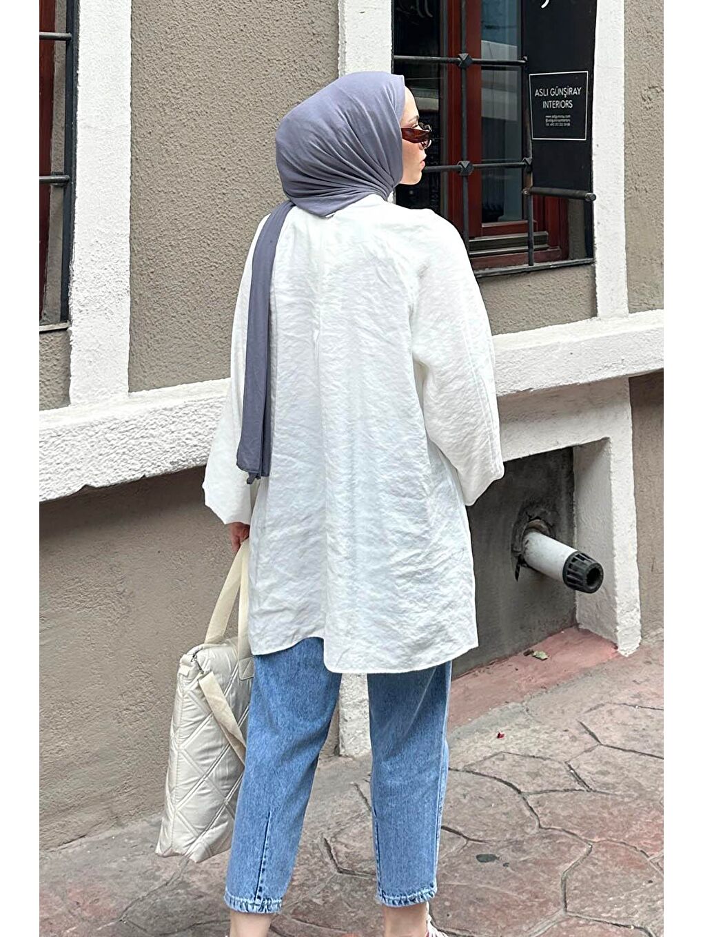 Kuşak Bağlamalı Tunik Beyaz-3