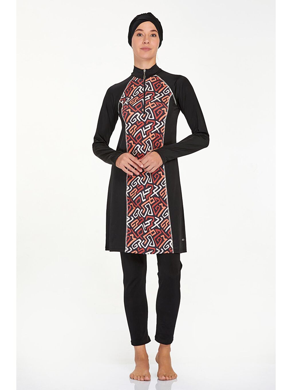 Elastanlı Tam Kapalı Tesettür Mayo Dıana 4523 Siyah-1