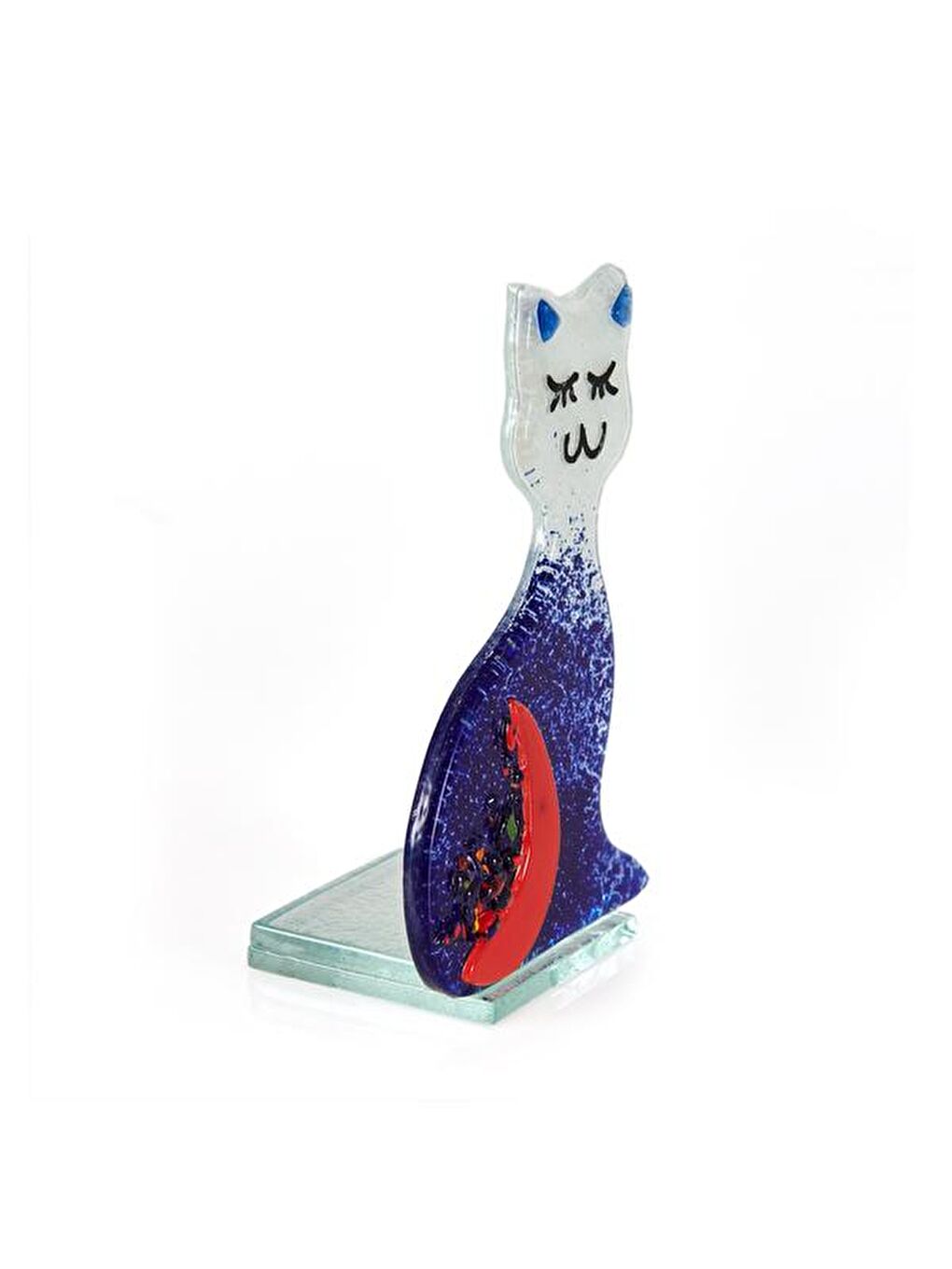 Kedi Temalı Dekoratif Obje - Mavi-4