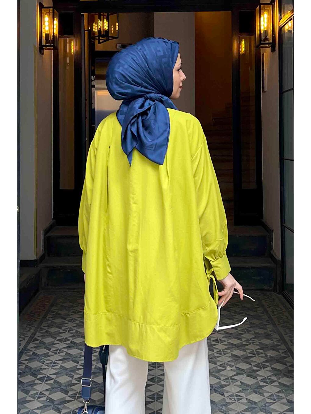 Manşeti Biyeli Tunik Yağ Yeşili 2-3