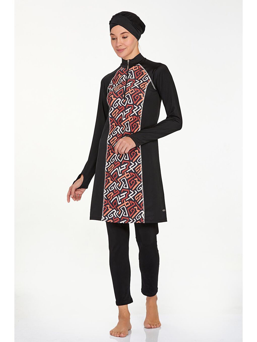 Elastanlı Tam Kapalı Tesettür Mayo Dıana 4523 Siyah-3