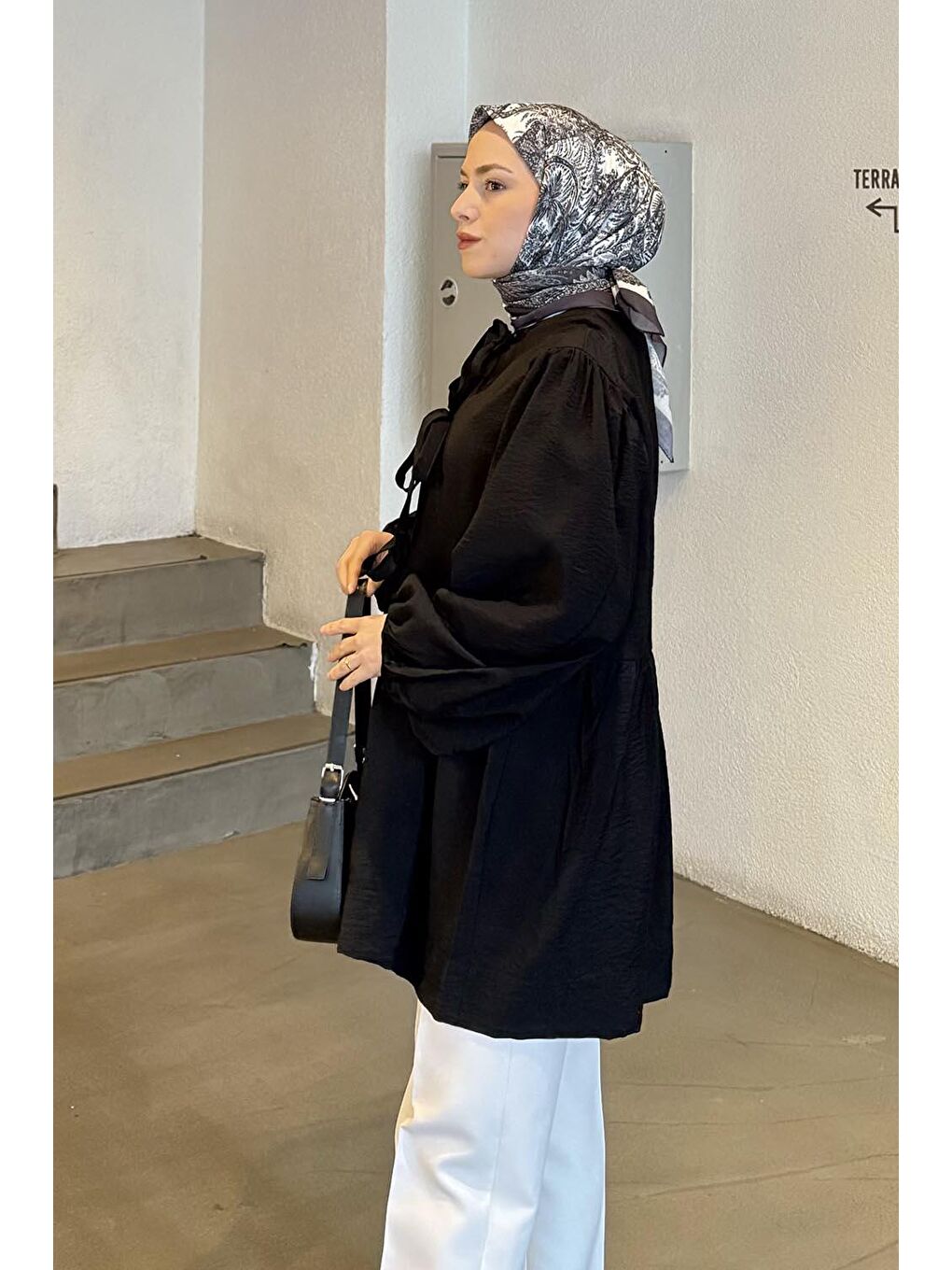 Ön Bağlamalı İki Parça Ceket Siyah-1